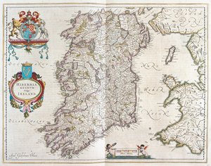 Irlanda, en "Theatrum Orbis Terrarum, sive Atlas Novus" de Willem Blaeu, Amsterdam de Willem Blaeu