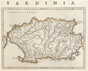 Isla de Cerdeña, Italia, en "Theatrum Orbis Terrarum, sive Atlas Novus" de Willem Blaeu, Amsterdam de Willem Blaeu