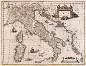 Italia y Córcega, en "Theatrum Orbis Terrarum, sive Atlas Novus" de Willem Blaeu, Amsterdam. de Willem Blaeu