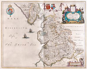 Lancaster y lancastshire, en "Theatrum Orbis Terrarum, sive Atlas Novus" de Willem Blaeu, Amsterdam de Willem Blaeu