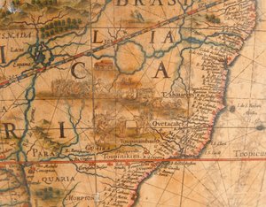 Gran par de globos de biblioteca, el terrestre 1645/48, el celeste después de c.1630 de Willem Blaeu