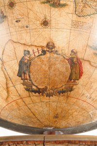 Gran par de globos de biblioteca, el terrestre 1645/48, el celestial después de c.1630 de Willem Blaeu