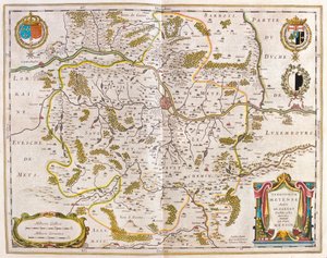 Lorena, Metz, en "Theatrum Orbis Terrarum, sive Atlas Novus" de Willem Blaeu, Amsterdam de Willem Blaeu