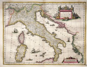 Mapa de Italia, de Theatrum Orbis Terrarum por Willem Blaeu, Ámsterdam de Willem Blaeu