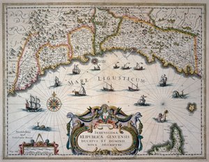 Mapa de la República de Génova, Italia