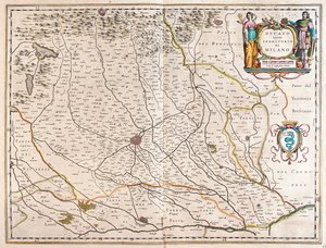 Milán, Italia, en "Theatrum Orbis Terrarum, sive Atlas Novus" de Willem Blaeu, Amsterdam