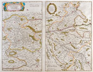 Montaña y vendome - Blaisois (Champaña, Ardenas), en "Theatrum Orbis Terrarum, sive Atlas Novus" de Willem Blaeu, Amsterdam.