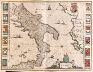 Nápoles, Italia, en "Theatrum Orbis Terrarum, sive Atlas Novus" de Willem Blaeu, Amsterdam de Willem Blaeu