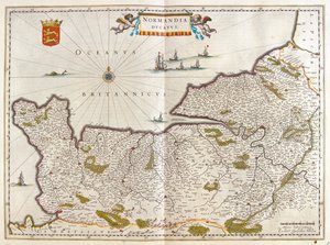 Normandía, en "Theatrum Orbis Terrarum, sive Atlas Novus" de Willem Blaeu, Amsterdam de Willem Blaeu