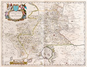 Orvieto, lago de Bolsena, Italia, en "Theatrum Orbis Terrarum, sive Atlas Novus" de Willem Blaeu, Amsterdam de Willem Blaeu