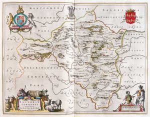 Radnorshire, en "Theatrum Orbis Terrarum, sive Atlas Novus" de Willem Blaeu, Amsterdam de Willem Blaeu