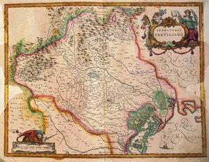 Regionum Italiae, territorio de Treviso, región de Veneto, Italia por Willem Janszoon Blaeu