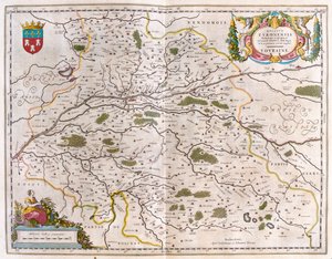 Valle del Loira con ciudad (Bloise, Amboise) - Touraine, en "Theatrum Orbis Terrarum, sive Atlas Novus" de Willem Blaeu, Amsterdam. de Willem Blaeu