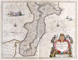 Sur de Calabria, Italia, en "Theatrum Orbis Terrarum, sive Atlas Novus" de Willem Blaeu, Amsterdam de Willem Blaeu