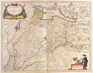 Verona, Italia, en "Theatrum Orbis Terrarum, sive Atlas Novus" de Willem Blaeu, Amsterdam