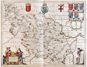 West riding of Yorkshire, en "Theatrum Orbis Terrarum, sive Atlas Novus" de Willem Blaeu, Amsterdam. de Willem Blaeu