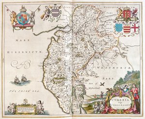 Westmorland - cumbria lake district, en "Theatrum Orbis Terrarum, sive Atlas Novus" de Willem Blaeu, Amsterdam