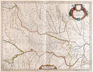 ciudad de Cremona, italia, en "Theatrum Orbis Terrarum, sive Atlas Novus" de Willem Blaeu, Amsterdam de Willem Blaeu