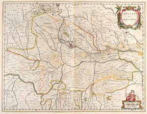 ciudad de Mantua (Italia) en "Theatrum Orbis Terrarum, sive Atlas Novus" de Willem Blaeu, Amsterdam de Willem Blaeu