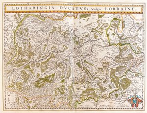 llorraine, en "Theatrum Orbis Terrarum, sive Atlas Novus" de Willem Blaeu, Amsterdam