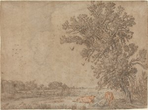 Pradera con un pastor y vacas de Willem Buytewech