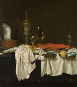 Naturaleza muerta con una langosta, c. 1650-1660 de Willem Claesz. Heda