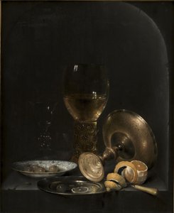 Naturaleza muerta. Desayuno en un nicho de piedra de Willem Claesz. Heda