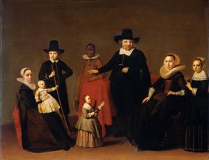 Grupo familiar con un hombre negro de Willem Cornelisz Duyster