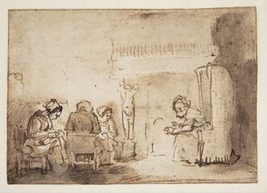 Las mujeres en la chimenea en la casa de Rembrandt