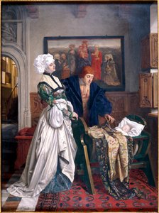 Carlos V y Jeanne Vandergeynst en la cuna de su hija Margarita, 1870 de Willem Geets