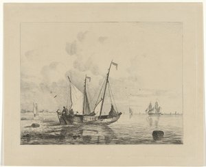 Velero con velas bajadas de Willem Gruyter jr.