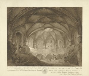 Bóveda del castillo de Vredenburg La bóveda subterránea del castillo de Vredenburg en Utrecht (título sobre el objeto)