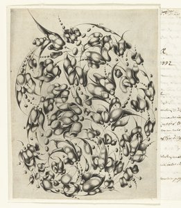 Ramo de orfebre con flores y hojas estilizadas Looff-werck Boeck Seer Constich Geteijckent (título de la serie)