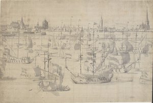 La flota holandesa en la Rada de Copenhague 1658