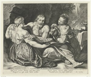 Lot borracho por sus hijas de Willem Isaacsz. van Swanenburg