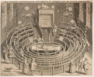 La sala del teatro anatómico en Leiden de Willem Isaaksz Swanenburgh