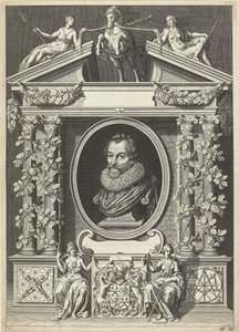Retrato de Gerard Thibault en un marco arquitectónico