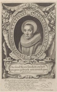 Retrato de Maria Strick a los 41 años Tesoro a menudo ejemplo y exhibición de varios escritos (...) (título de la serie) de Willem Jacobsz Delff