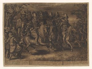 Procesión ecuestre de los seis príncipes de la Casa de Orange-Nassau de Willem Jacobsz Delff