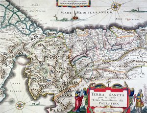Mapa de Tierra Santa, publicado en Ámsterdam, 1629