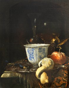 ""Naturaleza muerta con un cuenco de porcelana china"" Pintura de Willem Kalf (1619-1693)