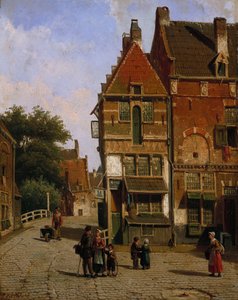 Escena de una Calle Holandesa de Willem Koekkoek