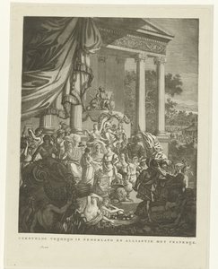 Representación alegórica de la alianza entre Holanda y Francia, 1795 Libertad restaurada en los Países Bajos y alianza con Francia (título sobre objeto) de Willem Kok