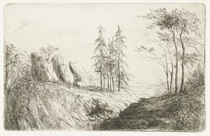 paisaje de montaña con árboles de Willem Matthias Jan van Dielen