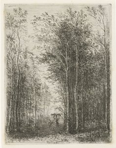 Paisaje forestal con recolectores de madera. de Willem Matthias Jan van Dielen