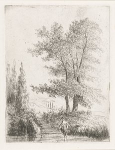Paisaje montañoso con bañista de Willem Matthias Jan van Dielen