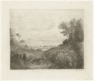 Paisaje montañoso con camino al valle. de Willem Matthias Jan van Dielen