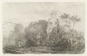 Paisaje con ruina y dos figuras. de Willem Matthias Jan van Dielen