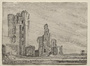 Ruinas del Castillo Huys Te Kleef cerca de Haarlem, c. 1616 de Willem Pietersz Buytewech