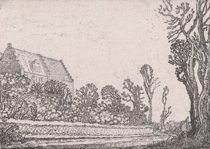 La casa con el frontón escalonado, de Verscheyden Landtschapjes Various Little Lands..., ca. 1616 de Willem Pietersz. Buytewech